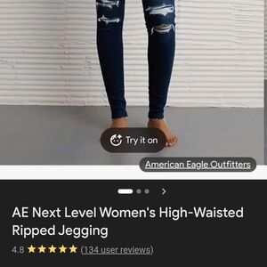 American Eagle Outfitters Women's Ripped Jegging - Navy